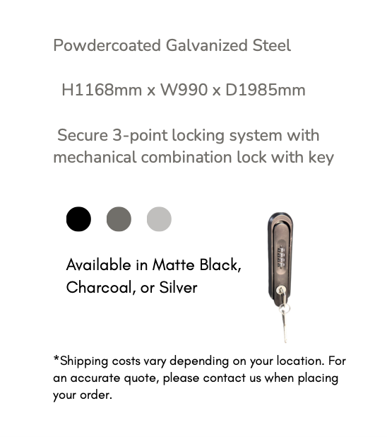 Horizontal Steel Bike Locker - 1 Bike